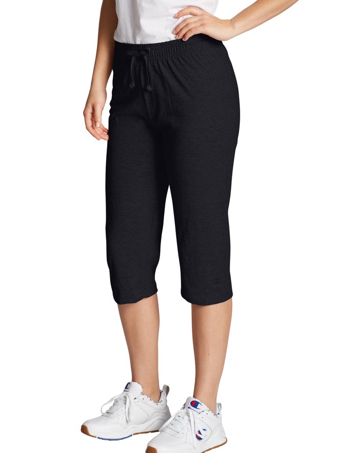 Champion Classic Jersey Capris Broek Dames - Zwart - Belgie 6405TWJEQ